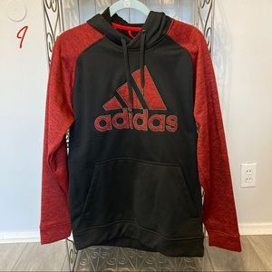 Black and Red Adidas Logo Hoodie